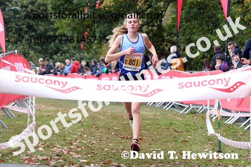 Girls under-15s 2021 National Cross Country Relays, Berry Hill Park, Mansfield. Photo: David T. Hewitson/Sports for All Pics